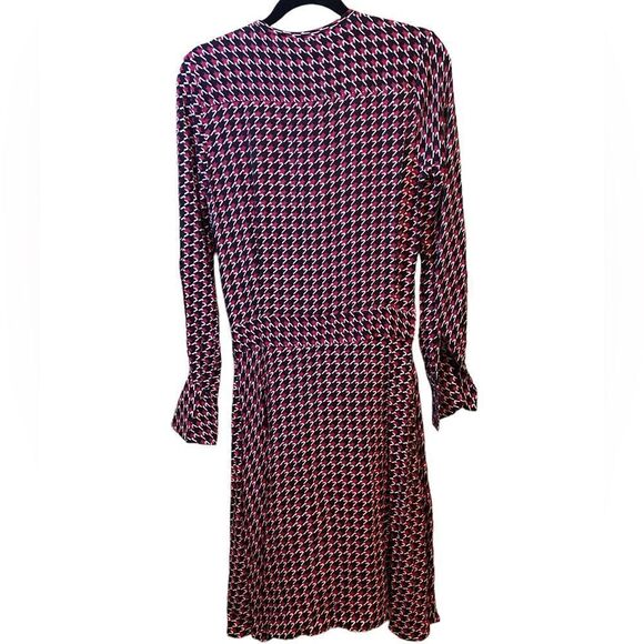 Equipment Magnolia Banded Drop Waist Houndstooth Print Midi Dress Size 2 - Picture 6 of 16